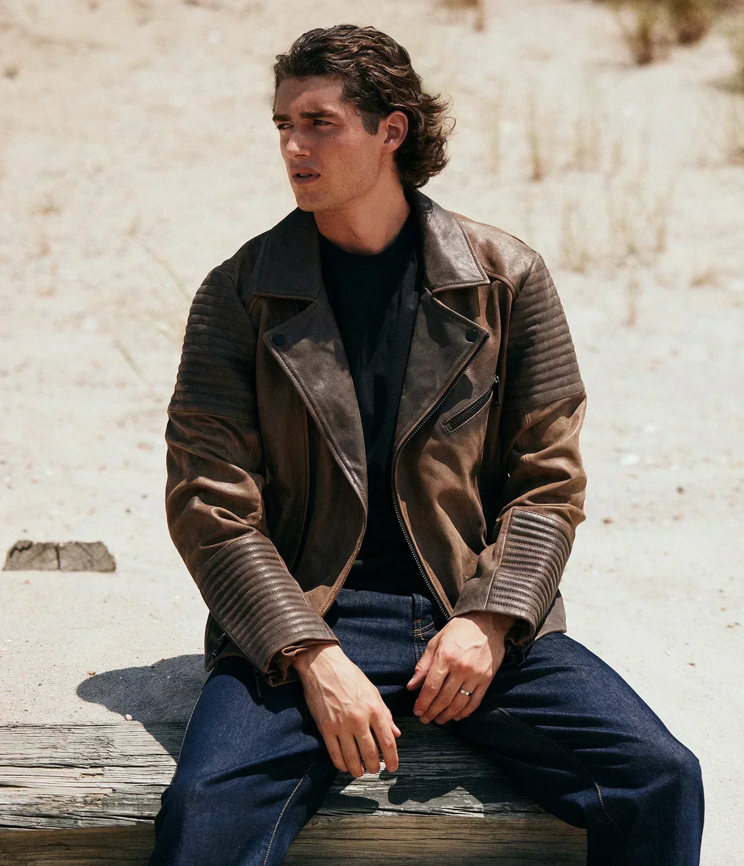 Dom Padded Leather Moto Jacket
