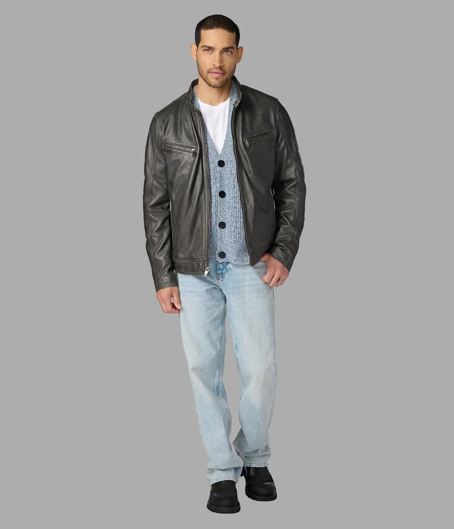 Sean Vintage Leather Racer Jacket