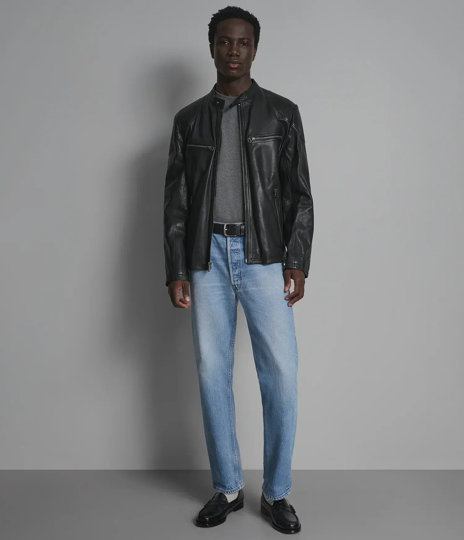 Drew Leather Racer Jacket