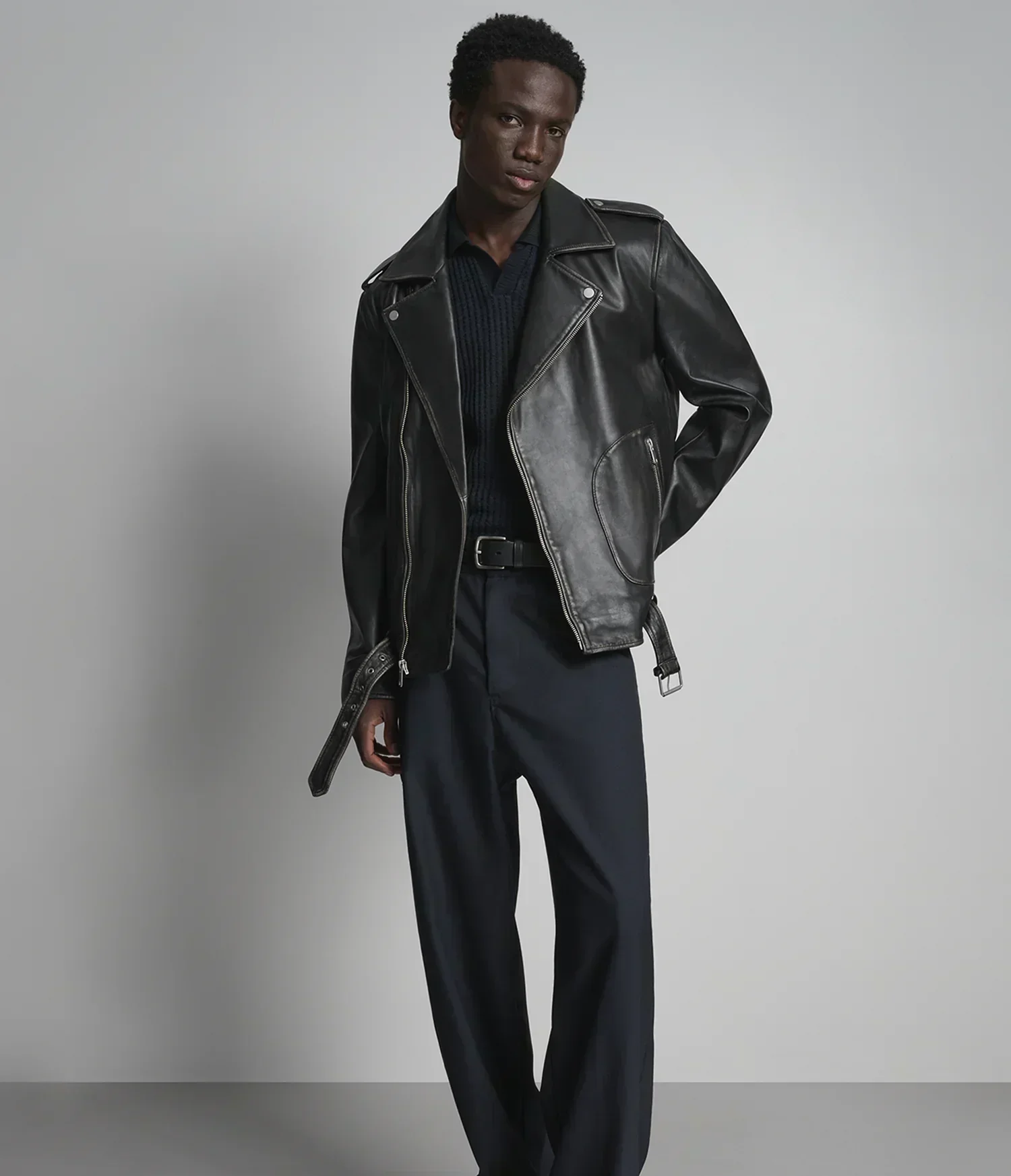 Rhodes Vintage Leather Moto Jacket