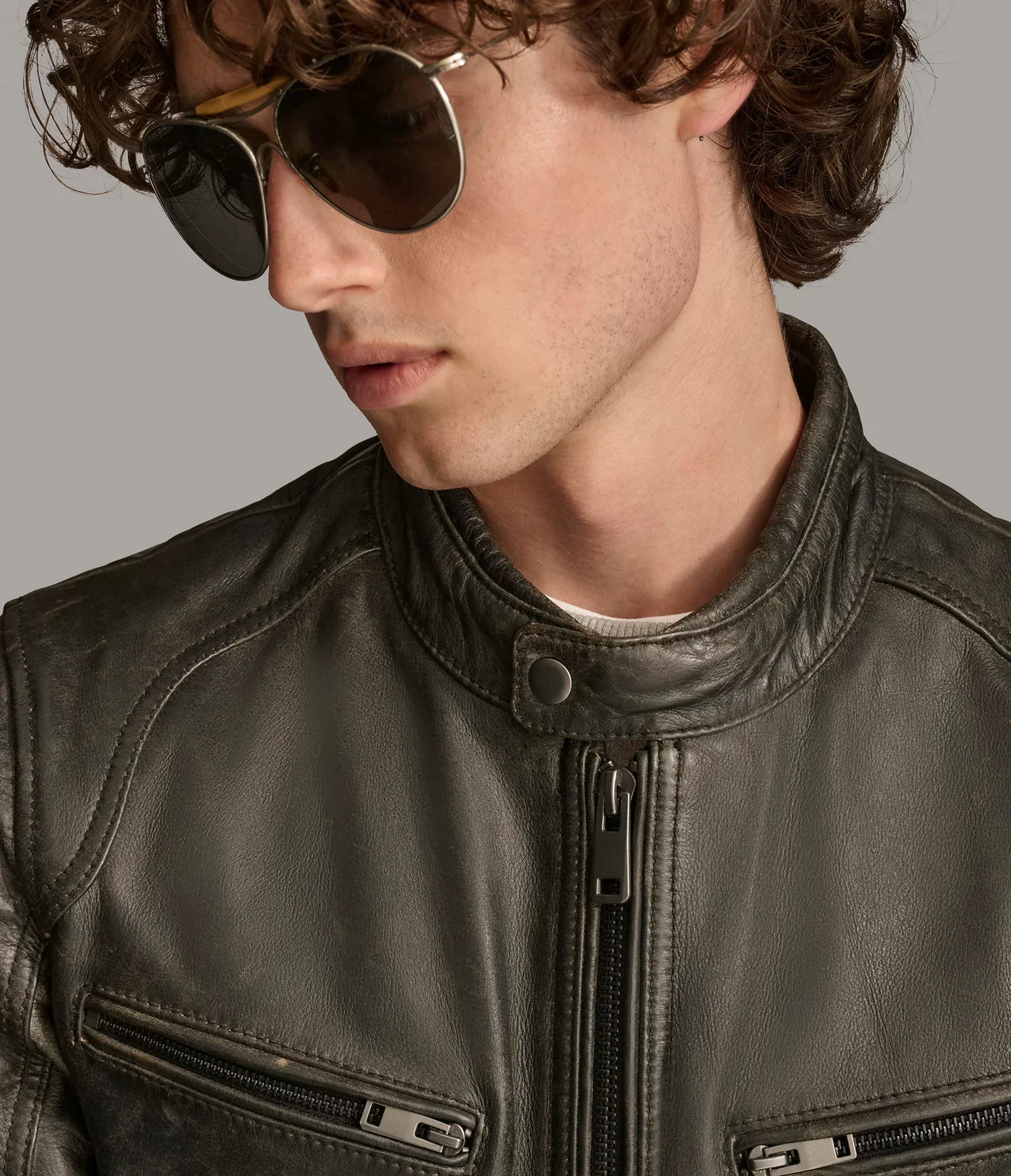 Grant Leather Racer Jacket
