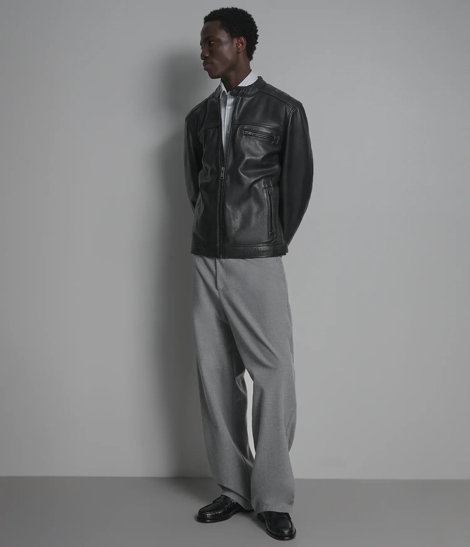 Ethan Leather Racer Jacket