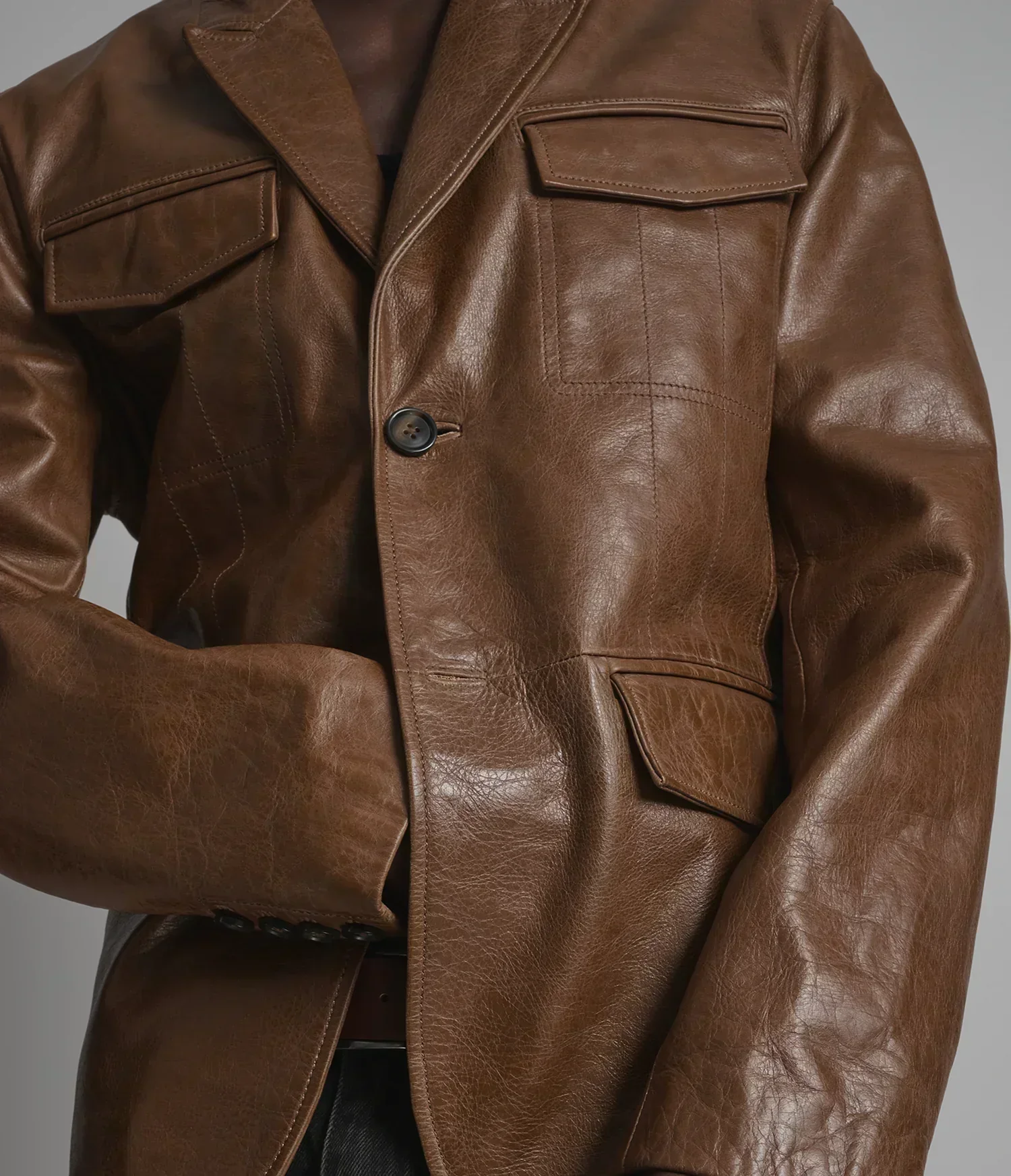 River Vintage Leather Blazer