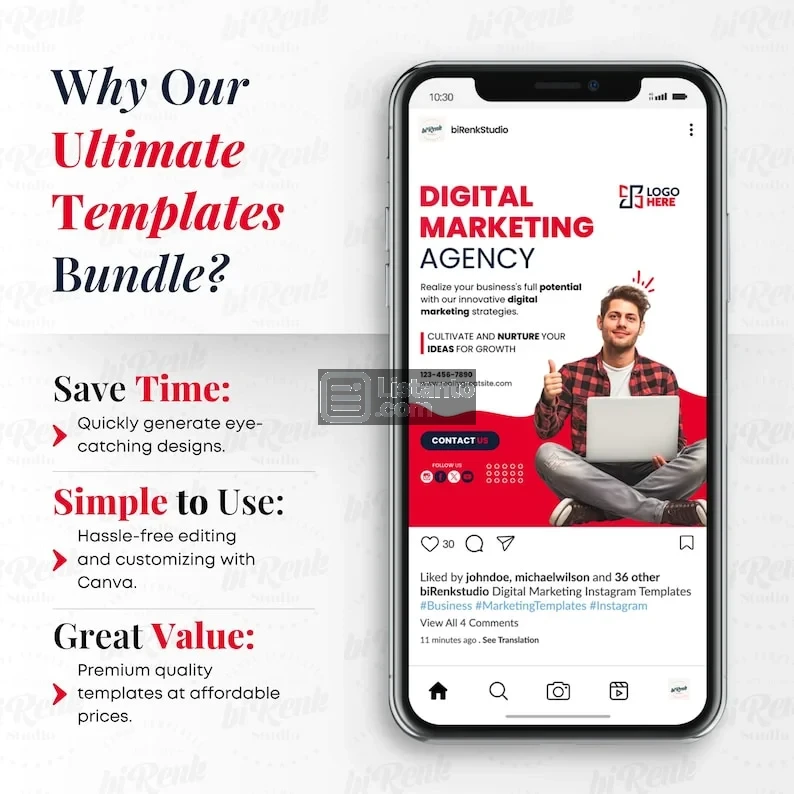 Canva Templates: Digital Marketing Agency Branding Kit (500+ Editable Designs)