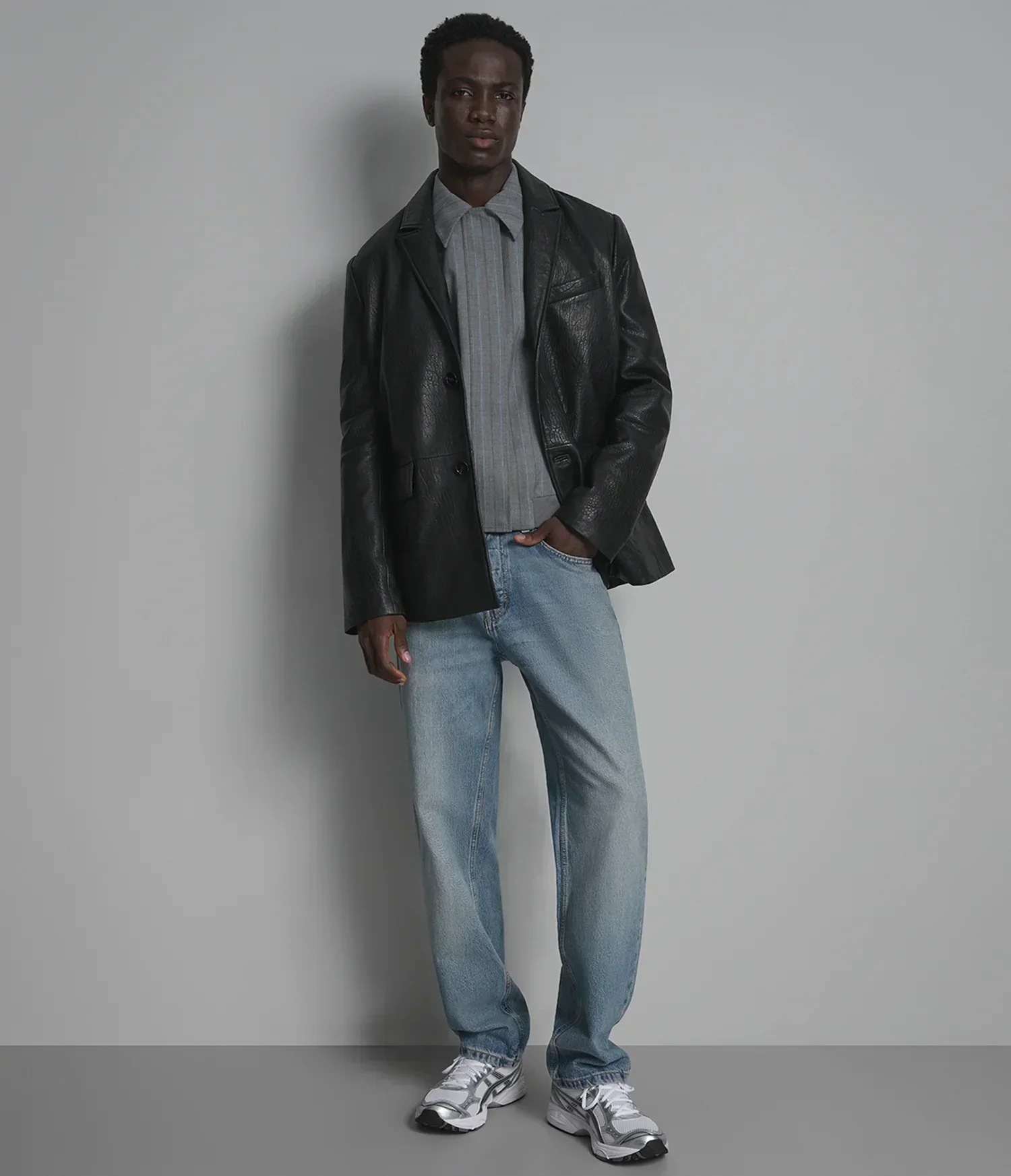Daxton Textured Leather Blazer