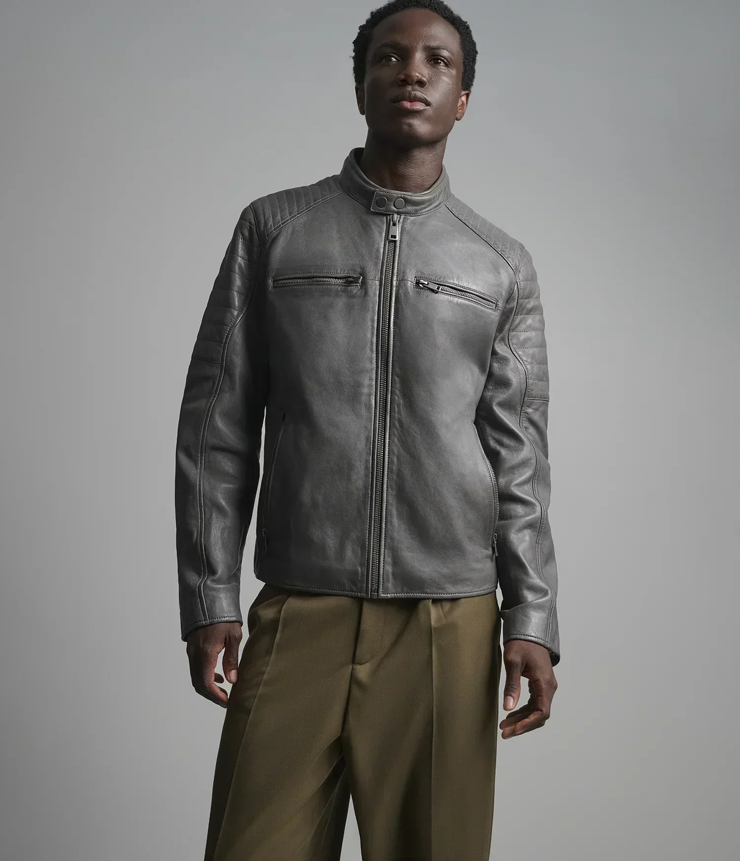 Lance Collarless Moto Jacket